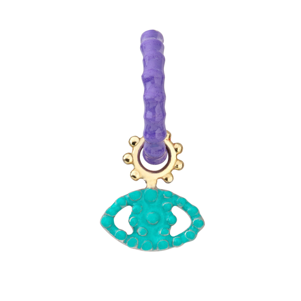 GAYA Joaillerie Mini Eye Earring Enamelled Charm Turquoise
