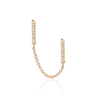 "diamond double huggie chain earring" "double chain huggie earrings gold" "double diamond huggie earrings" "double chain huggies" "double chain huggie earrings"