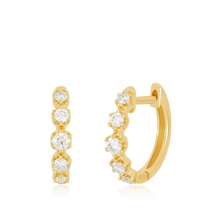 EF Collection Diamond Crown Huggie Earring