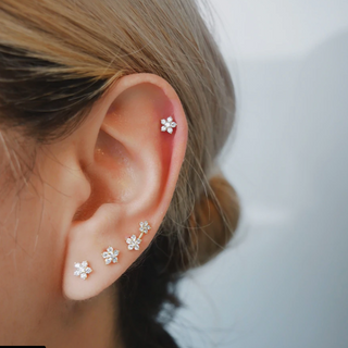 EF Collection Diamond Flower Stud Earring, "ef collection diamond ear cuff" "ef collection studs" "ef collection diamond huggies" "ef collection diamond necklace" "ef collection earrings"