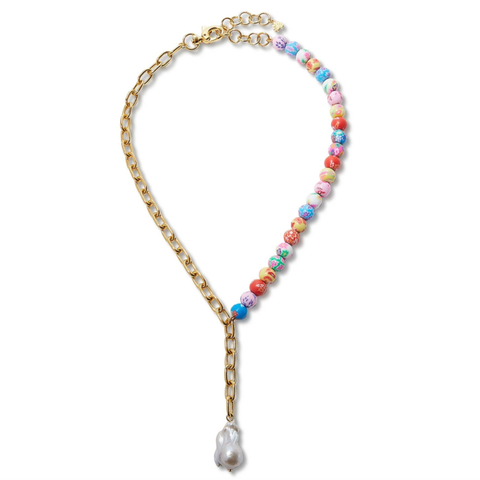Lele Sadoughi Beaded Pearl Lariat Necklace "lele sadoughi pearl necklace""lariat necklace" "lele sadoughi headband"
