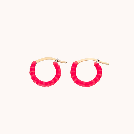 "GAYA Pink Enamel Hoops" "enamel hoops earrings" "enamel hoops" "garnet hoop earrings" "pink hoop earrings"