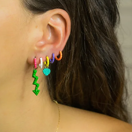 "gaya mini heart earring enamelled charm turquoise" "gold heart necklace" "heart charm" "women earrings" "fun earrings" "gold dangle earrings"