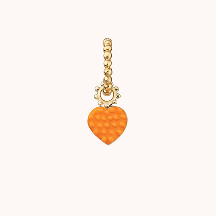 "gaya mini heart earring enamelled charm orange" "gold heart necklace" "heart charm" "women earrings" "fun earrings" "gold dangle earrings"