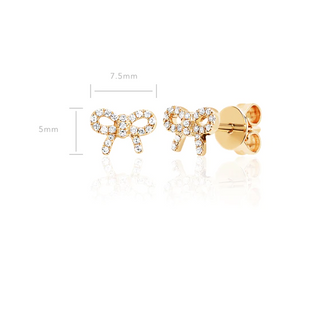 "ef collection 14k single diamond mini bow stud earrings" "ef collection bow earrings" "ef collection studs" "ef collection mini diamond huggies"