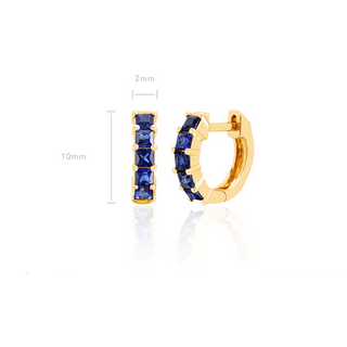 "ef collection 14k single blue sapphire princess mini huggie" "ef collection mini diamond huggies" "ef collection huggies"