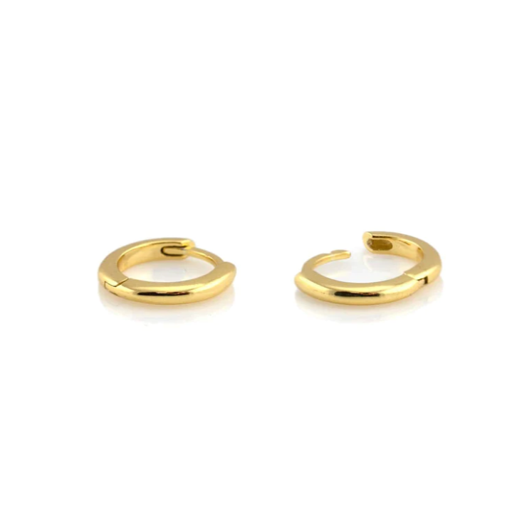 Kris Nations Classic Hinged Huggie Hoop Earrings-18K Gold Vermeil