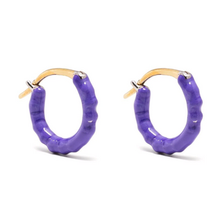 GAYA Joaillerie Lilac Enamel Hoops Pair