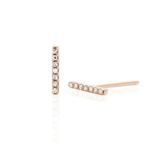 EF Collection Diamond Bar Stud Earring