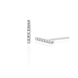 EF Collection Diamond Bar Stud Earring