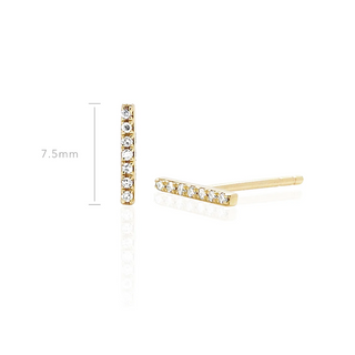 EF Collection Diamond Bar Stud Earring