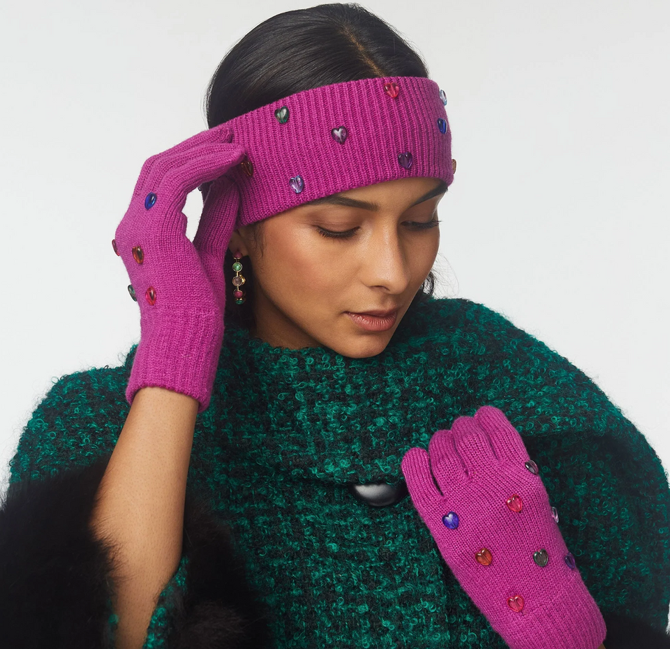 Lele Sadoughi Heart Rainbow Jelly Heart Earwarmer