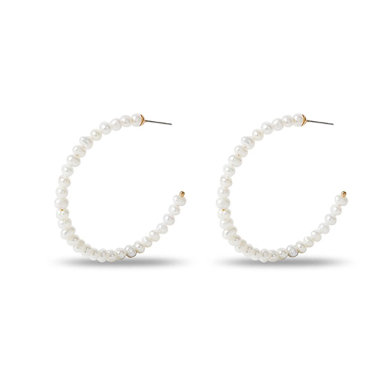 "lele sadoughi freshwater pearl large hoops" "pearl hoop earrings" "real pearl earrings" "freshwater pearl necklace" "baroque pearls"