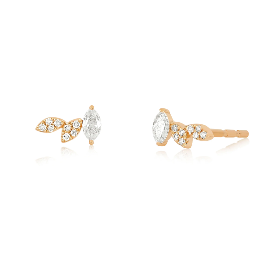 EF Collection Triple Marquis Stud Earring-Right